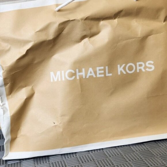 New Michael Kors Gold Ciara Eva Nylon Medium Cross Body Messenger Tall Zip Tote - Picture 15 of 15